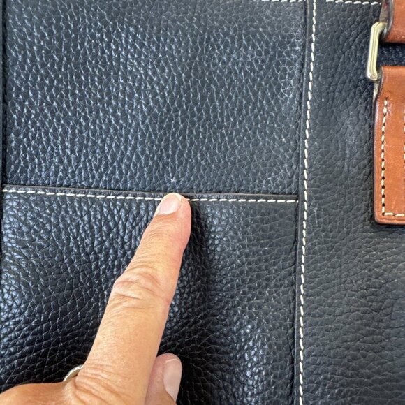 Dooney & Bourke Lexington Black Pebbled Leather Double Handle Zipper Tote Bag - Picture 9 of 13